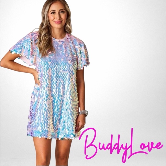 Buddy Love Iridescent Sequin Mini Dress